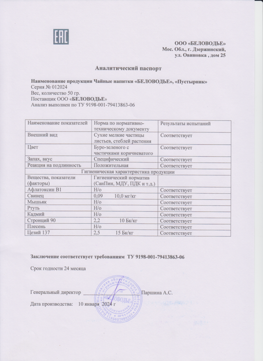 Паспорт №012024